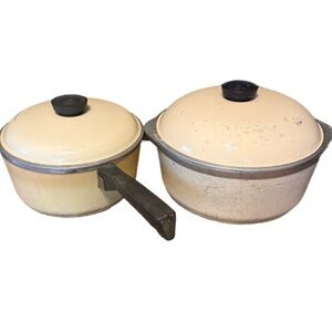 Vintage Club Harvest Gold  2 Qt Saucepan & Dutch Oven Cast Aluminum Pots Pans